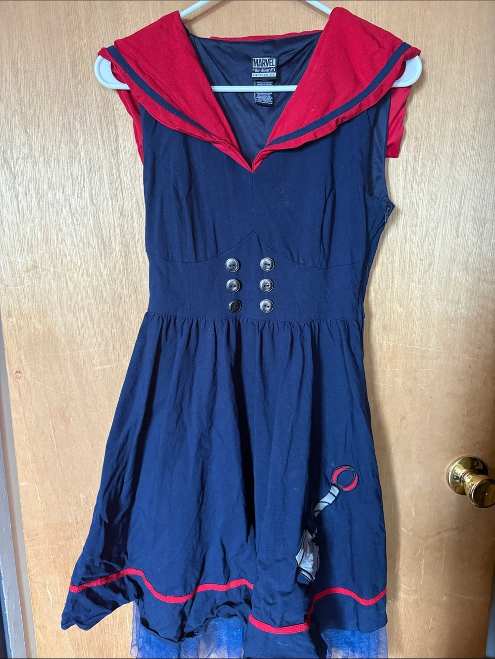 Her Universe Navy and Red Sailor-Style Midi Dress